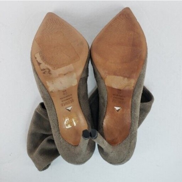 SCHUTZ Mislane Tan Suede Mid Calf Sock Bootie Size 6 B - Picture 14 of 16
